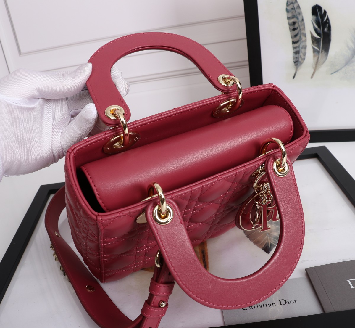 Small Lady Dior My ABCDior Bag Red Cannage Lambskin